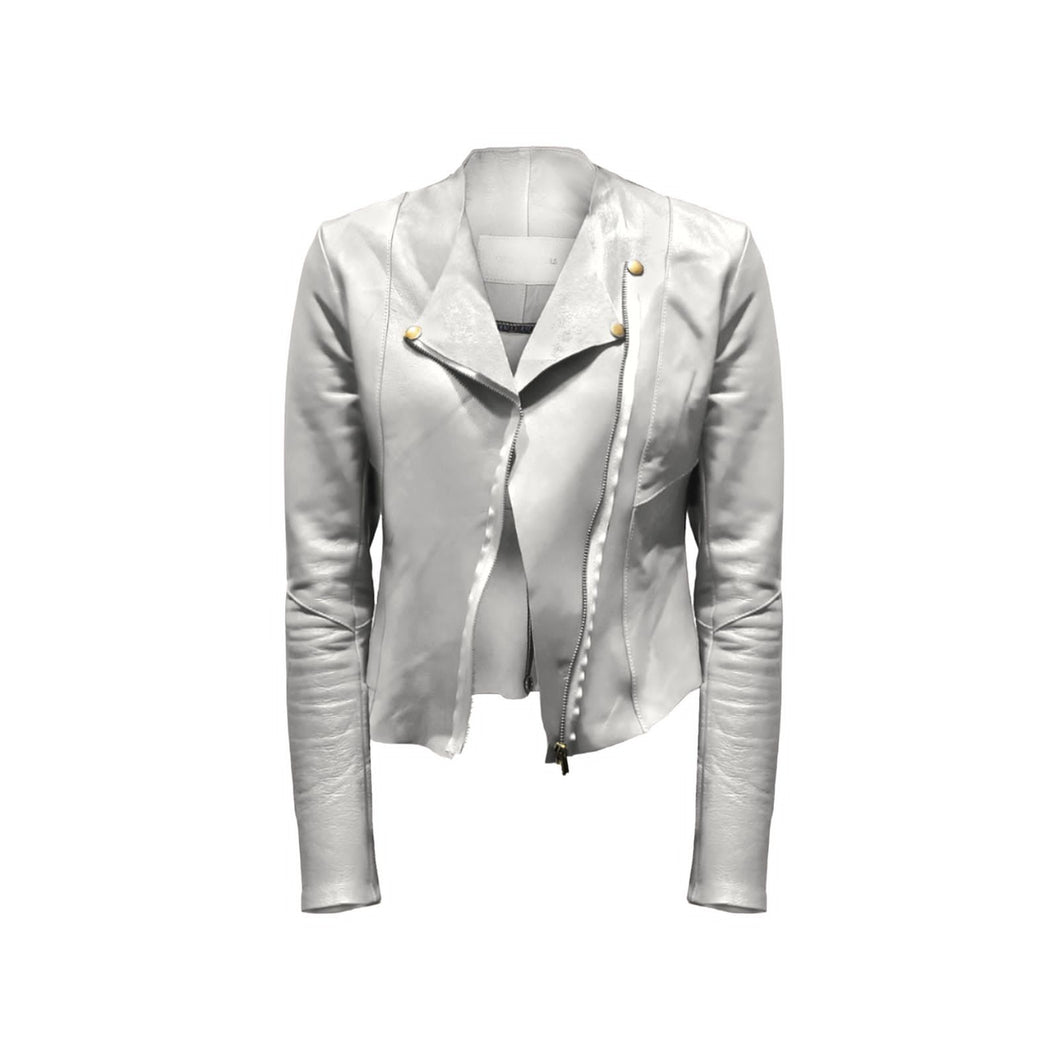 White Lambskin Leather Jacket